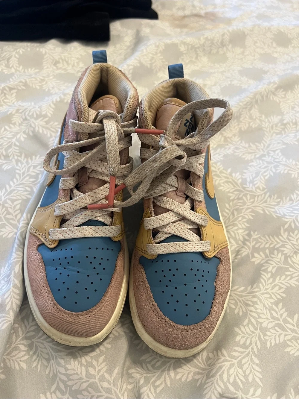 Kids High-Top Sneakers in Blue, Pink & Yellow - Stylish Everyday Shoe